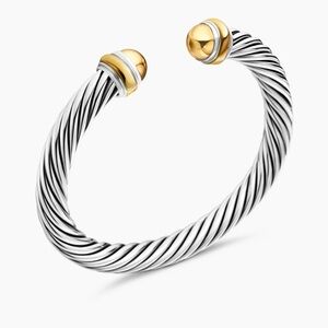 David Yurman Classic Cable Bracelet with Gold Domes, 7mm